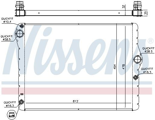 Радіатор основний Nissens 60779 ціна, від 270.18 USD
