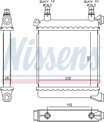 Радіатор охолодження, додатковий Nissens 60862