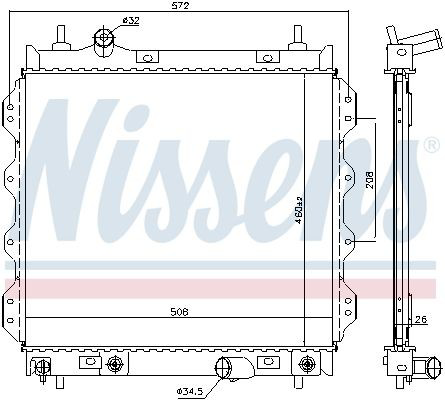 Радіатор основний Nissens 61002 ціна, від 91.34 USD