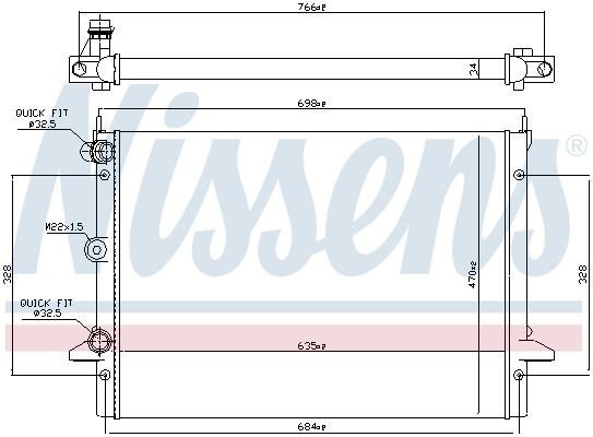 Радіатор основний Nissens 62013 ціна, від 123.83 USD