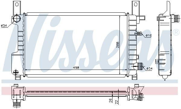 Радіатор охолодження Nissens 62076A