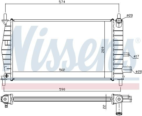 Радіатор основний Nissens 62085A ціна, від 61.13 USD