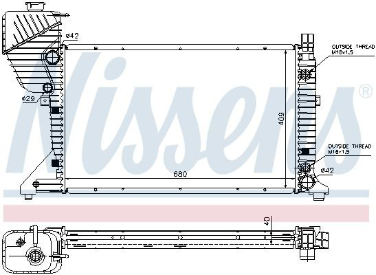 62597A Nissens Радіатор охолодження двигуна