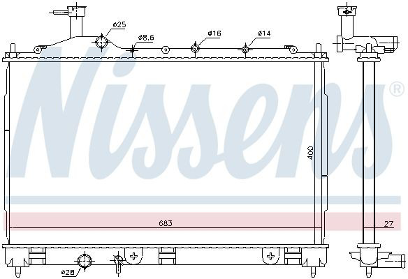 Радіатор охолодження Nissens 628987