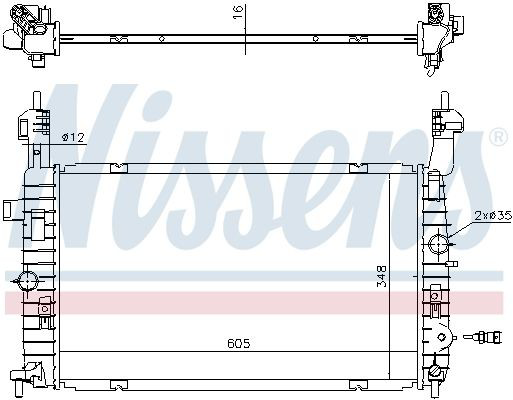 Радіатор основний Nissens 630747 ціна, від 117.39 USD