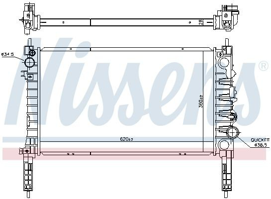 Радіатор основний Nissens 630774 ціна, від 62.44 USD