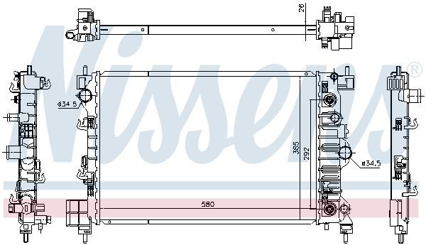 Купити 630778 Nissens Радіатор двигуна