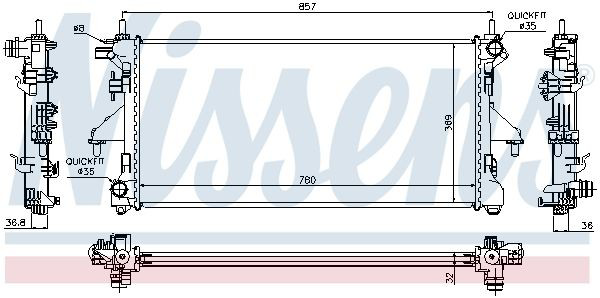Радіатор основний Nissens 63556 ціна, від 141.18 USD