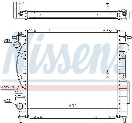 63968A Nissens Радіатор охолодження двигуна