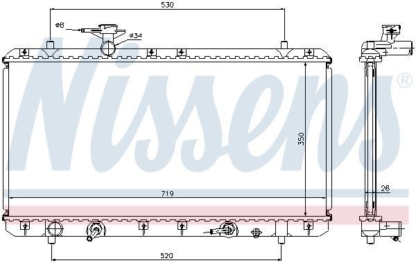 Радіатор основний Nissens 64166A ціна, від 118.71 USD