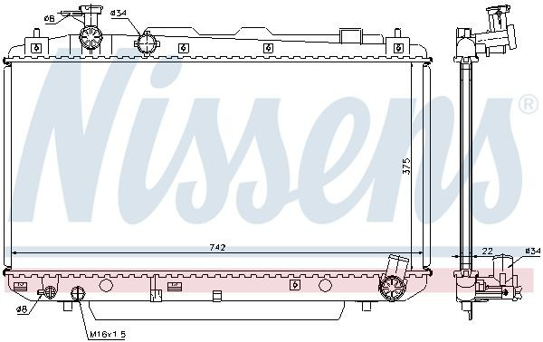 Радіатор основний Nissens 64639A ціна, від 76.18 USD