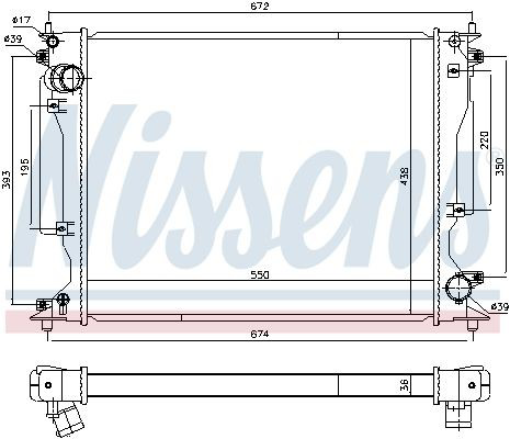 Купити 646904 Nissens Радіатор двигуна