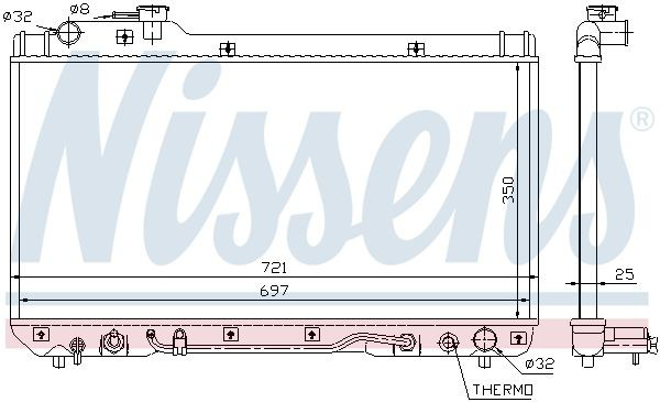 Радіатор основний Nissens 64761 ціна, від 82.76 USD