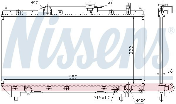 Радіатор основний Nissens 64783A ціна, від 90.86 USD