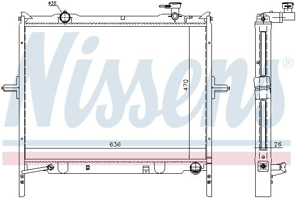 Радіатор основний Nissens 66767 ціна, від 88.08 USD