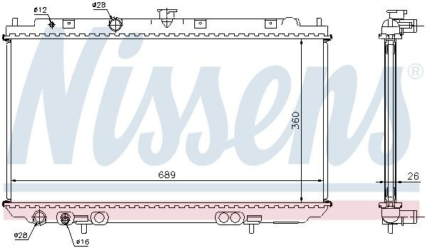 67348A Nissens Радіатор охолодження двигуна