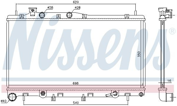 Радіатор основний Nissens 67739 ціна, від 151.84 USD