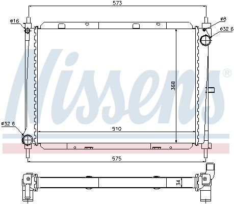Радіатор охолодження Nissens 68729