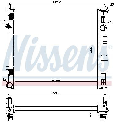 Радіатор охолодження Nissens 68774