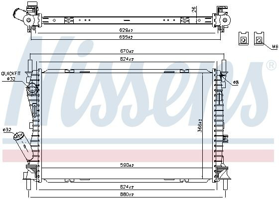 Радіатор основний Nissens 69223 ціна, від 43.19 USD