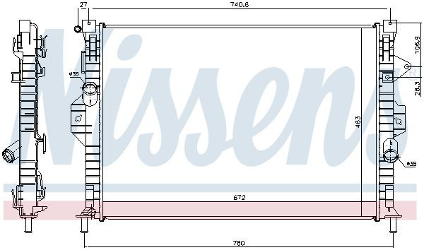 Радіатор охолодження Nissens 69253