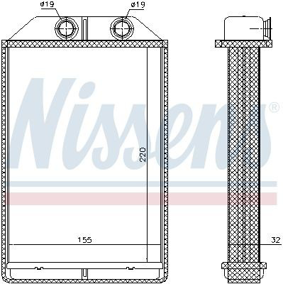 70234 Nissens Радіатор опалювача салону