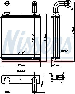 Купити 707225 Nissens Радіатор пічки (обігрівача), задній