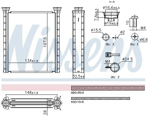 707280 Nissens Радіатор опалювача салону