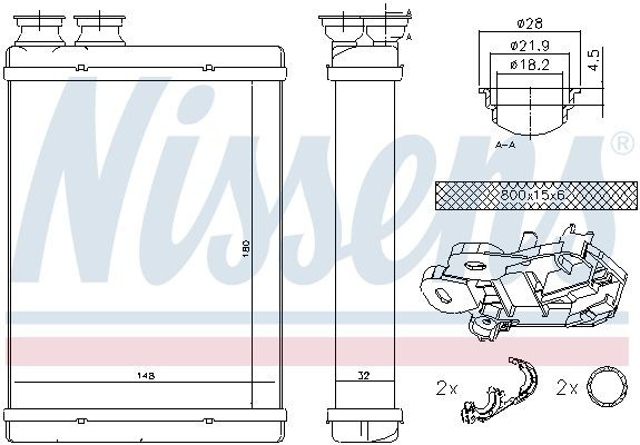 Радіатор пічки (обігрівача) Nissens 71167 ціна, від 60.78 USD