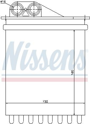 Радіатор пічки (обігрівача), задній Nissens 72040