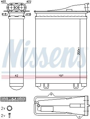 Радіатор пічки 72954 Nissens