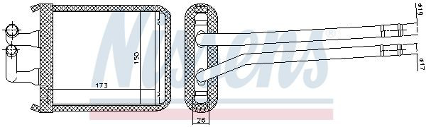Радіатор пічки 77539 Nissens