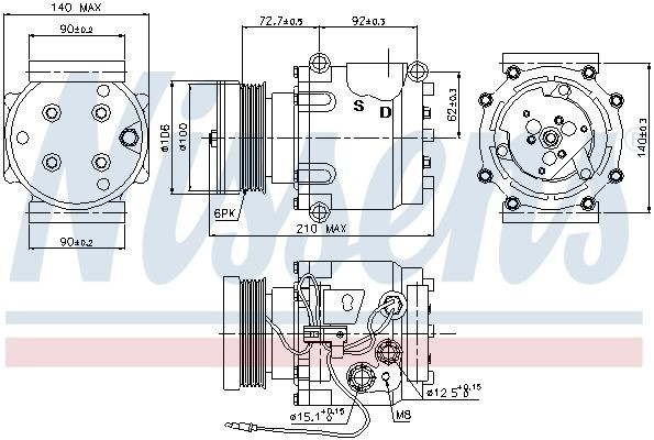 89066 Nissens Компресор холодоагенту