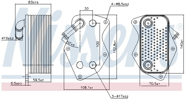Масляний радіатор охолодження рідини АКПП Nissens 90809