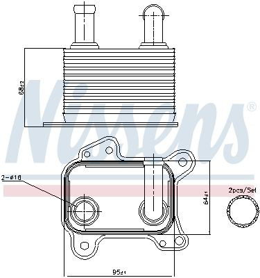 Радіатор масляний Nissens 90825 ціна, від 42.02 USD