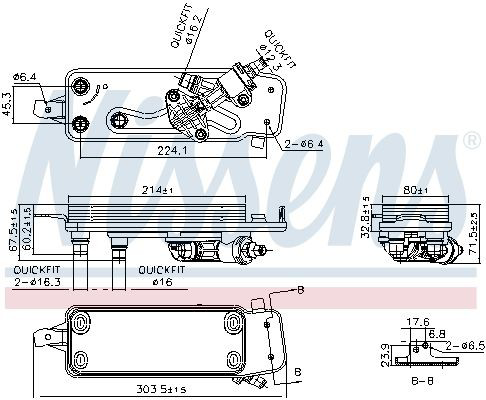 Радіатор охолодження, АКПП 90988 Nissens