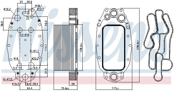 Купити 91118 Nissens Радіатор масляний (холодильник), під фільтром