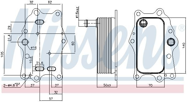 Радіатор масляний (холодильник), під фільтром Nissens 91165 ціна, від 90.05 USD