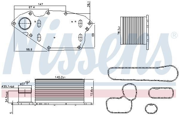 Корпус масляного фільтра Nissens 91303 ціна, від 68.71 USD