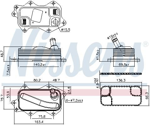 Радіатор масляний (холодильник), під фільтром Nissens 91380 ціна, від 73.35 USD