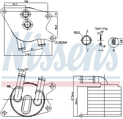 Радіатор охолодження, АКПП Nissens 91398