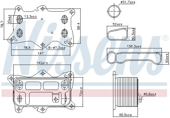 Радіатор масляний (холодильник), під фільтром Nissens 91472 ціна, від 64.88 USD