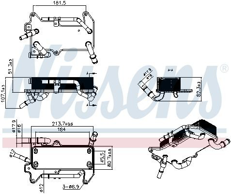 Радіатор охолодження, АКПП Nissens 91521 ціна, від 45.48 USD