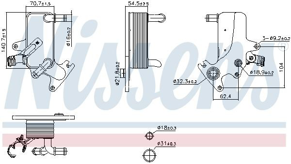 Радіатор охолодження, АКПП Nissens 91553 ціна, від 131.67 USD