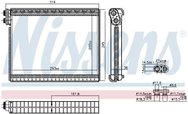 Випаровувач кондиціонера Nissens 92364 ціна, від 107.45 USD