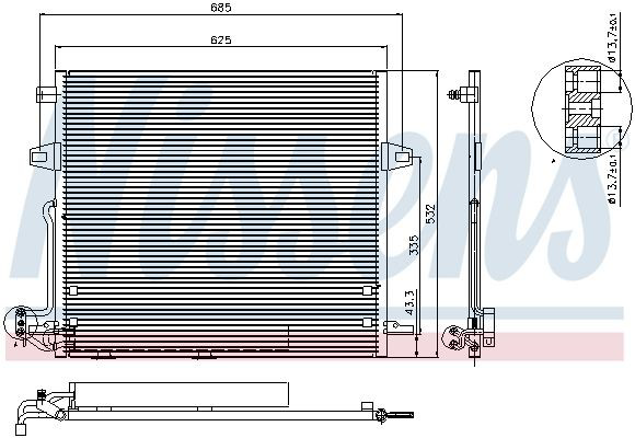 Конденсатор кондиціонера Nissens 940066 ціна, від 128.20 USD