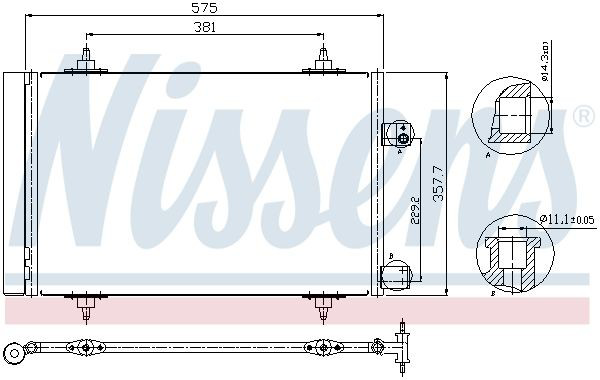 Конденсатор кондиціонера Nissens 940239 ціна, від 111.24 USD