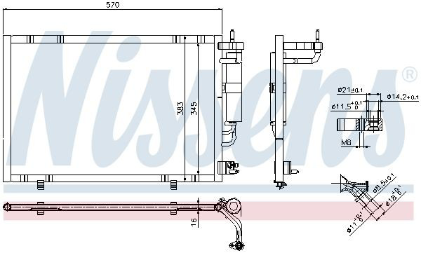 Конденсатор кондиціонера Nissens 940277 ціна, від 102.70 USD