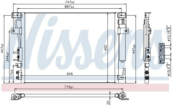 Конденсатор кондиціонера Nissens 940348 ціна, від 118.70 USD