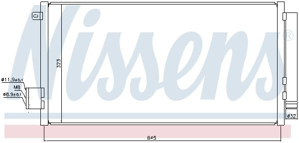 Радіатор кондиціонера 940395 Nissens